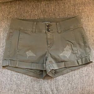 NWT Distressed Army Green Shorts - Expess Size 0